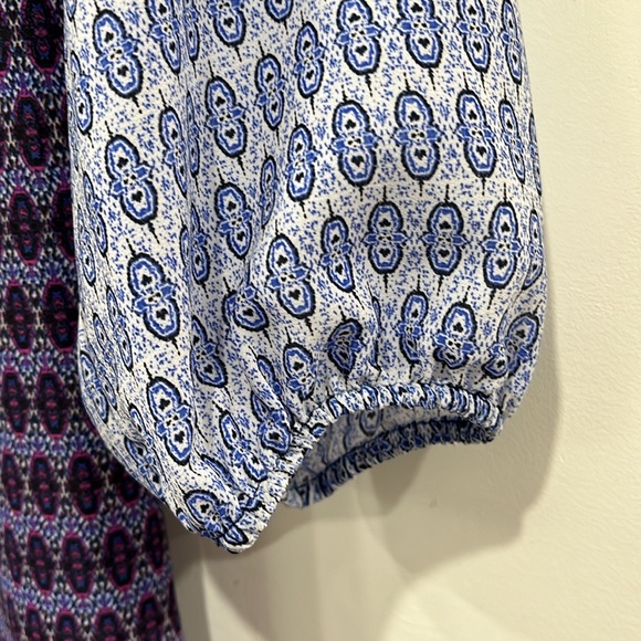 Kenar Boho Bohemian Long Sleeve Top Blouse size S Blue Purple Lila - Picture 4 of 9